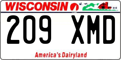 WI license plate 209XMD