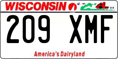 WI license plate 209XMF