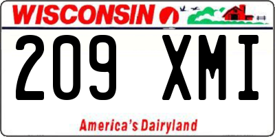 WI license plate 209XMI
