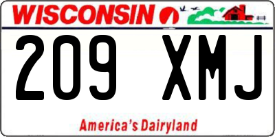 WI license plate 209XMJ
