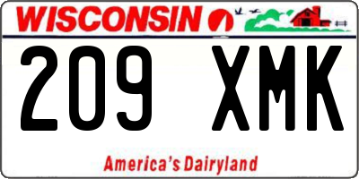 WI license plate 209XMK