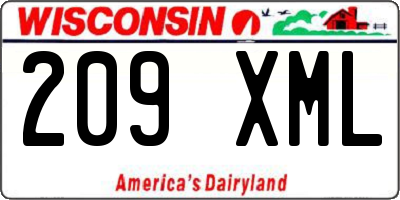 WI license plate 209XML