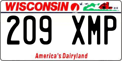 WI license plate 209XMP