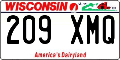 WI license plate 209XMQ
