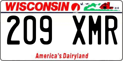 WI license plate 209XMR