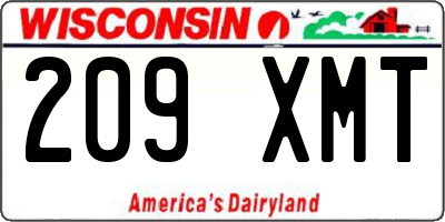 WI license plate 209XMT