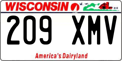 WI license plate 209XMV