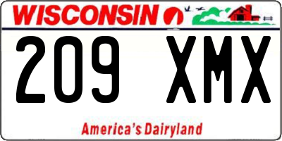 WI license plate 209XMX