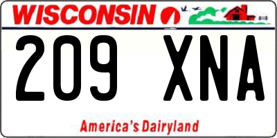WI license plate 209XNA