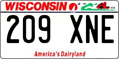 WI license plate 209XNE