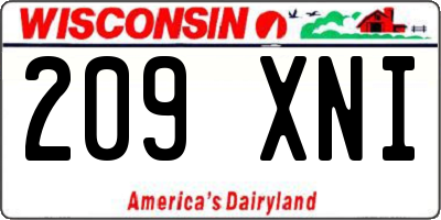 WI license plate 209XNI