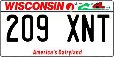 WI license plate 209XNT