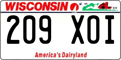 WI license plate 209XOI