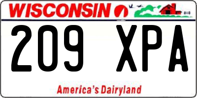 WI license plate 209XPA