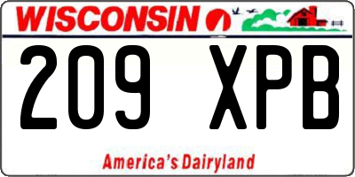 WI license plate 209XPB