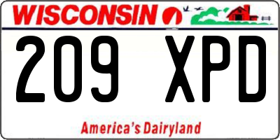 WI license plate 209XPD