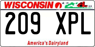 WI license plate 209XPL