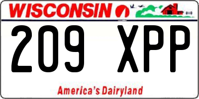 WI license plate 209XPP