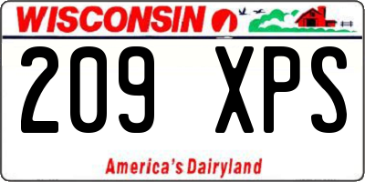 WI license plate 209XPS