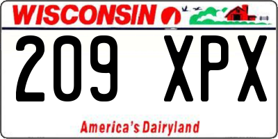 WI license plate 209XPX