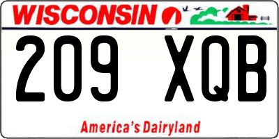 WI license plate 209XQB