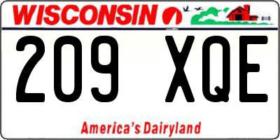 WI license plate 209XQE
