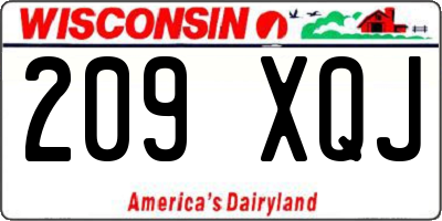 WI license plate 209XQJ