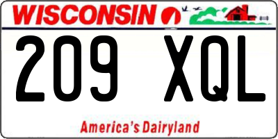 WI license plate 209XQL