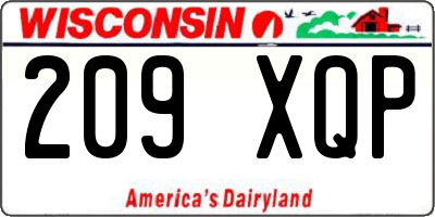 WI license plate 209XQP