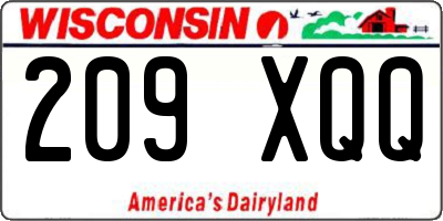 WI license plate 209XQQ
