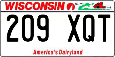 WI license plate 209XQT