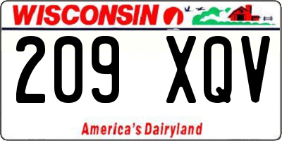 WI license plate 209XQV