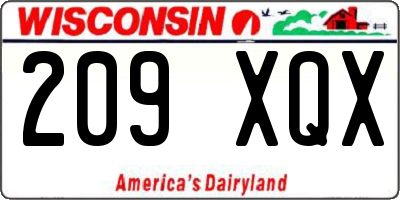 WI license plate 209XQX