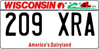 WI license plate 209XRA