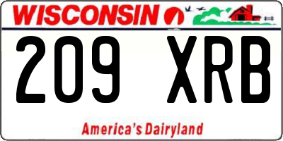 WI license plate 209XRB