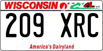 WI license plate 209XRC