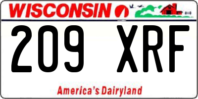 WI license plate 209XRF