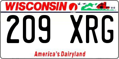 WI license plate 209XRG