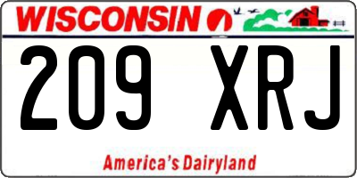 WI license plate 209XRJ