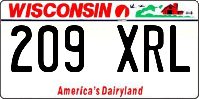 WI license plate 209XRL