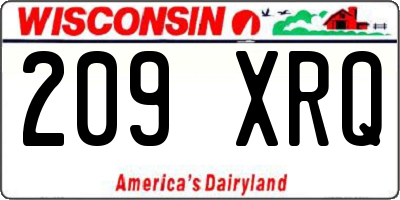 WI license plate 209XRQ