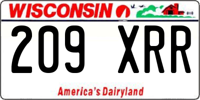 WI license plate 209XRR