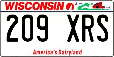 WI license plate 209XRS