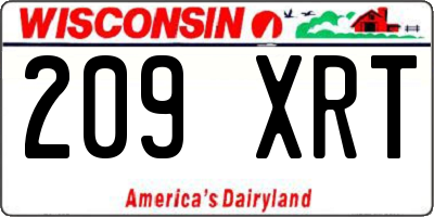 WI license plate 209XRT