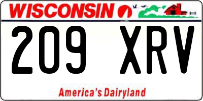 WI license plate 209XRV
