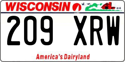 WI license plate 209XRW