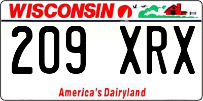 WI license plate 209XRX