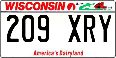 WI license plate 209XRY