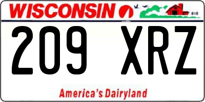 WI license plate 209XRZ