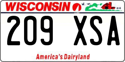 WI license plate 209XSA